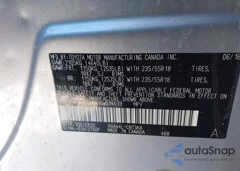 2016 Toyota Rav4 Se from USA, damaged, VIN 2T3JFREV1GW514019